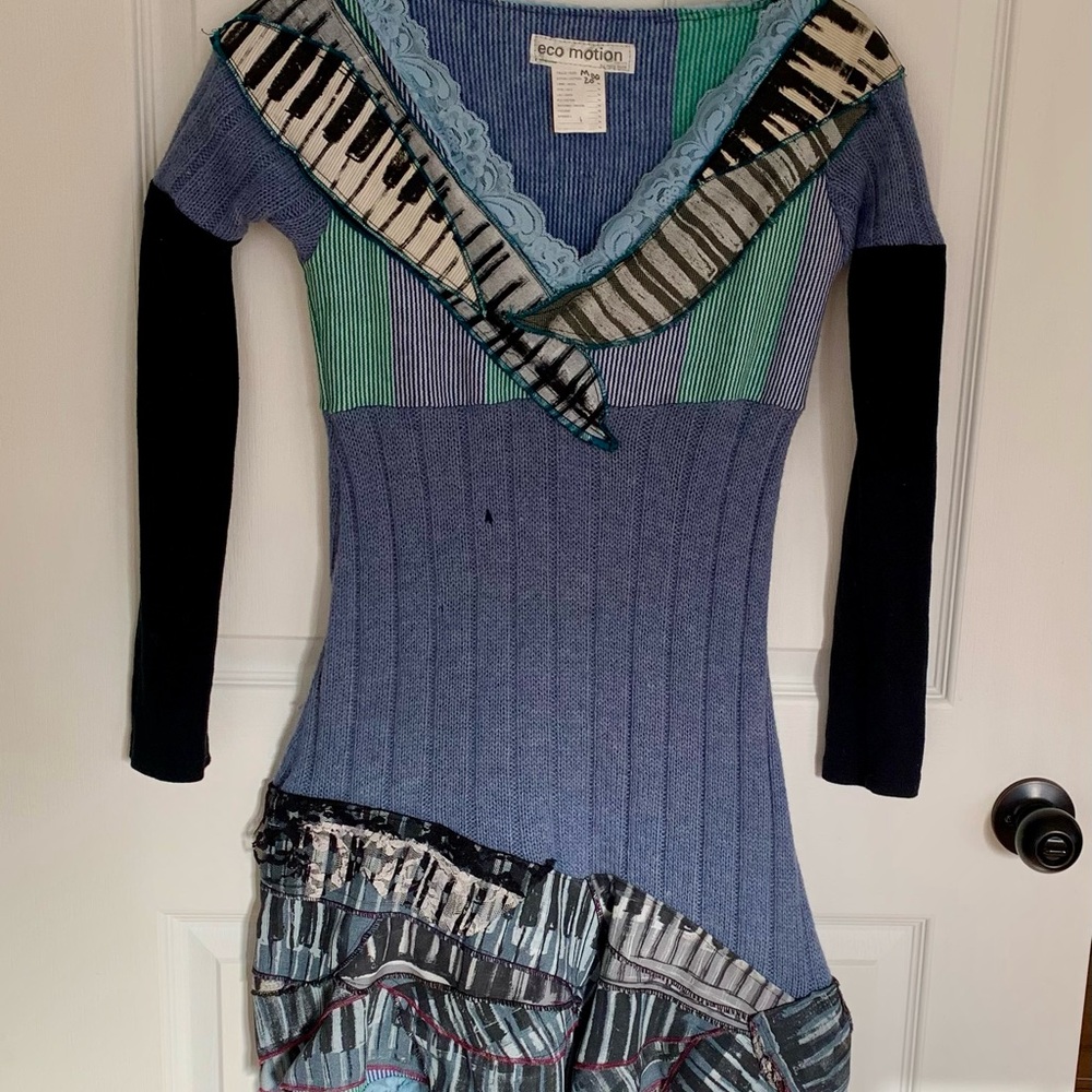 🍄3/29🍄Asymmetrical Blue and Green Dress